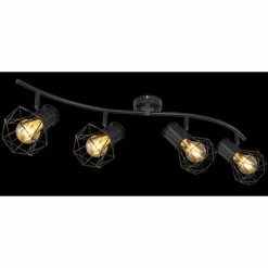 Luminaires Globo Lighting Spot Globo PRISKA Noir, 4 lumières* Spots Et Projecteurs