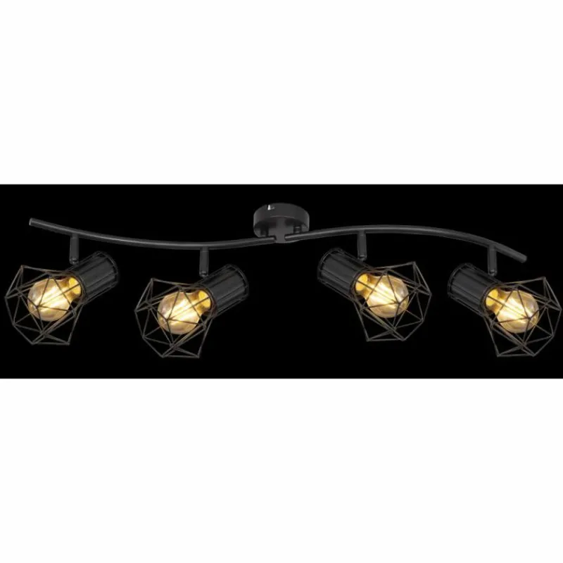 Luminaires Globo Lighting Spot Globo PRISKA Noir, 4 lumières* Spots Et Projecteurs