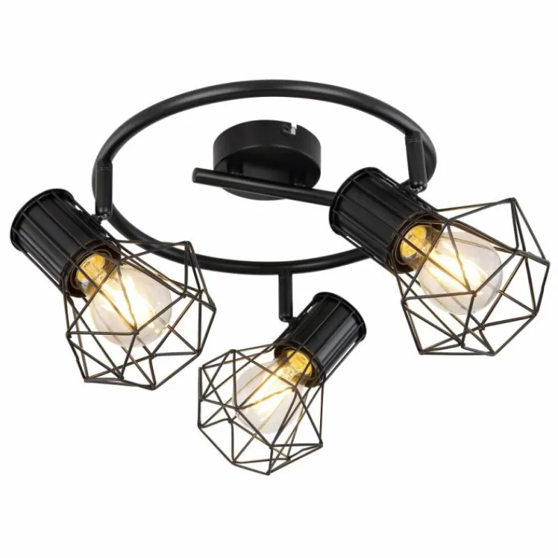 Luminaires Globo Lighting Spot Globo PRISKA Noir, 3 lumières* Spots Et Projecteurs