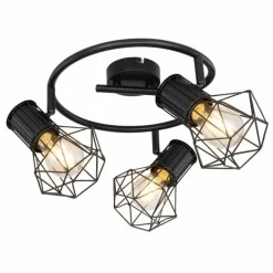 Luminaires Globo Lighting Spot Globo PRISKA Noir, 3 lumières* Spots Et Projecteurs