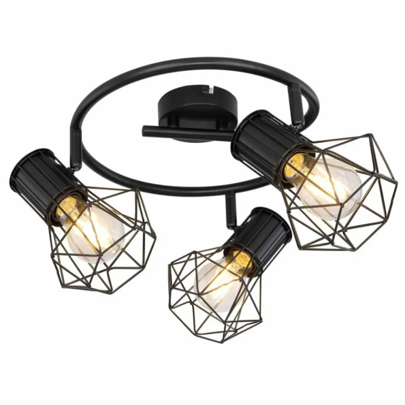 Luminaires Globo Lighting Spot Globo PRISKA Noir, 3 lumières* Spots Et Projecteurs