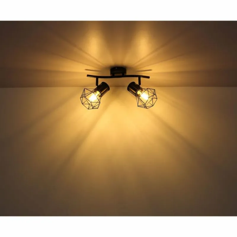 Luminaires Globo Lighting Spot Globo PRISKA Noir, 2 lumières* Spots Et Projecteurs