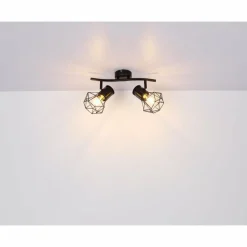 Luminaires Globo Lighting Spot Globo PRISKA Noir, 2 lumières* Spots Et Projecteurs