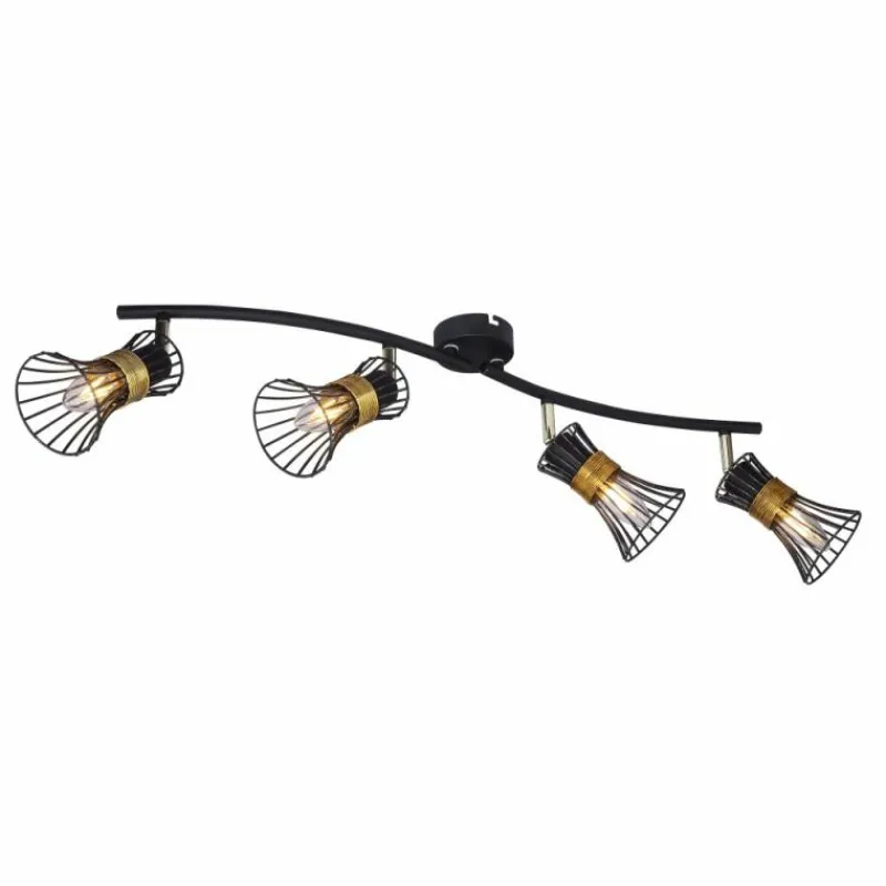 Luminaires Globo Lighting Spot Globo ROXY Noir, 4 lumières* Plafonniers