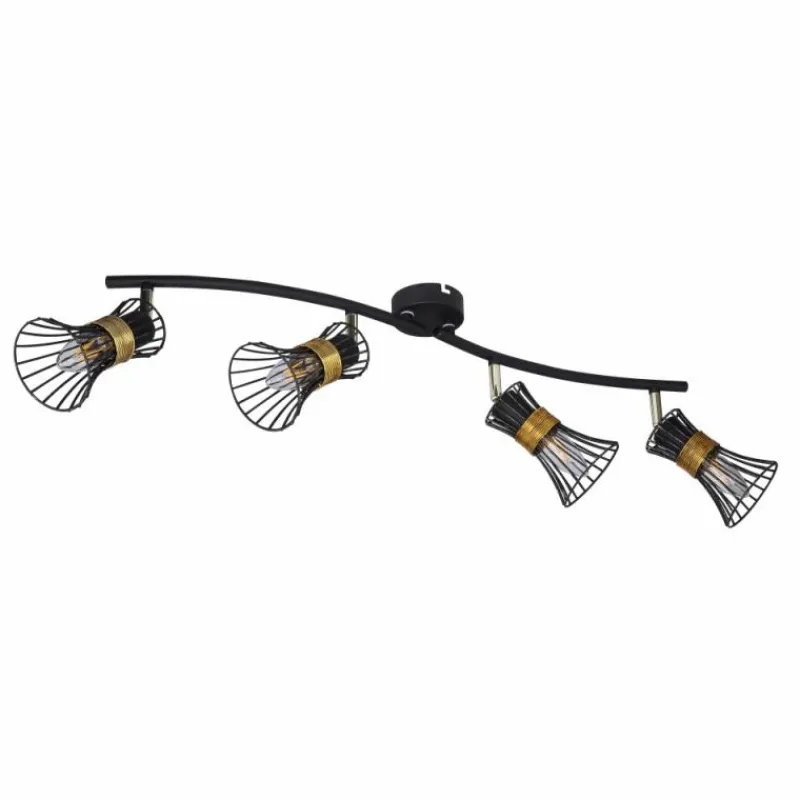 Luminaires Globo Lighting Spot Globo ROXY Noir, 4 lumières* Plafonniers