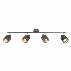 Lampes En Tissu-Luminaires Globo Lighting Spot GLOBO TROY Noir, 4 lumières