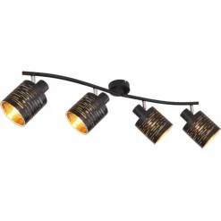 Lampe Turque-Luminaires Globo Lighting Spot Globo TUNNO Noir, 4 lumières