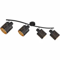 Lampe Turque-Luminaires Globo Lighting Spot Globo TUNNO Noir, 4 lumières