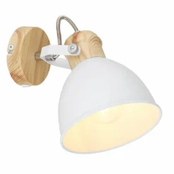Lampes Vintages & Rétros-Luminaires Globo Lighting Spot Globo WIHO Bois foncé, Blanc, 1 lumière