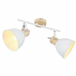 Lampes Vintages & Rétros-Luminaires Globo Lighting Spot Globo WIHO Bois foncé, Blanc, 2 lumières