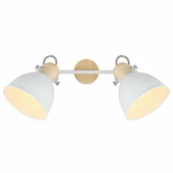 Lampes Vintages & Rétros-Luminaires Globo Lighting Spot Globo WIHO Bois foncé, Blanc, 2 lumières