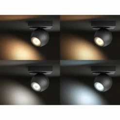 Luminaires Philips Spot, kit d'extension Philips Hue Ambiance White Buckram Noir, 1 lumière