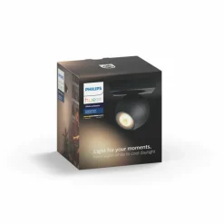 Luminaires Philips Spot, kit d'extension Philips Hue Ambiance White Buckram Noir, 1 lumière