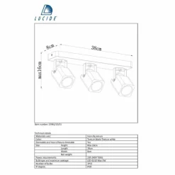 Lampes Industrielles-Luminaires Lucide Spot Lucide ROAX Blanc, 3 lumières