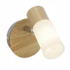 Lampes En Bois-Luminaires Brilliant Spot mural Brilliant Babsan Bois foncé, Blanc, 1 lumière