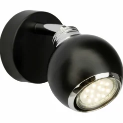 Luminaires Brilliant Spot mural Brilliant Ina LED Chrome, Noir, 1 lumière* Appliques
