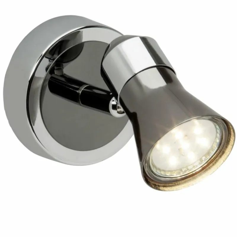 Luminaires Brilliant Spot mural Brilliant Jupp LED Chrome, Noir, 1 lumière* Éclairage Led