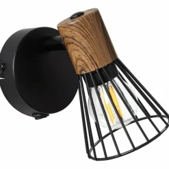 Lampes En Bois-Luminaires Brilliant Spot mural Brilliant Manama Bois foncé, Noir, 1 lumière