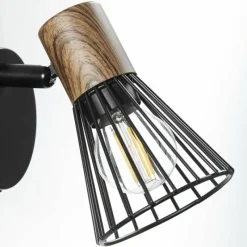 Lampes En Bois-Luminaires Brilliant Spot mural Brilliant Manama Bois foncé, Noir, 1 lumière