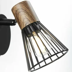 Lampes En Bois-Luminaires Brilliant Spot mural Brilliant Manama Bois foncé, Noir, 1 lumière