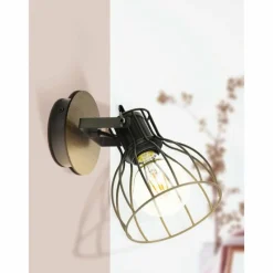 Lampes Vintages & Rétros-Luminaires Eglo Spot mural EGLO SAMBATELLO Brun, Argenté, 1 lumière