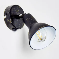 Lampes Dorées-hofstein Spot mural Polmak Noir doré, 1 lumière