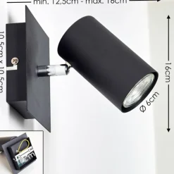 hofstein Spot mural Zuoz Noir, 1 lumière