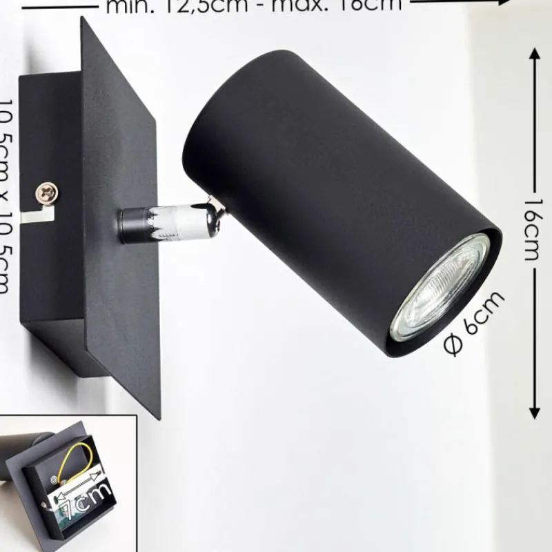 hofstein Spot mural Zuoz Noir, 1 lumière