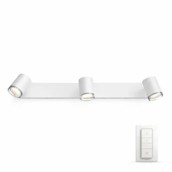 Luminaires Philips Spot Philips Hue Ambiance White Adore Blanc, 3 lumières, Télécommandes