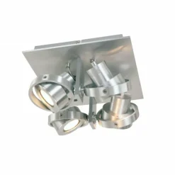 Luminaires Steinhauer Spot plafond Steinhauer Quatro LED Acier inoxydable, 4 lumières* Spots Et Projecteurs