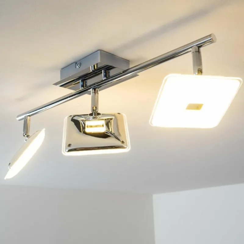 Luminaires Trio Spot plafond Trio Pontius LED Chrome, 3 lumières* Spots Et Projecteurs