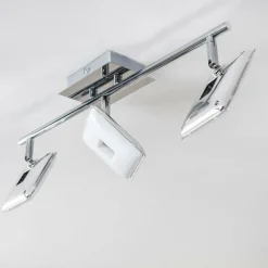 Luminaires Trio Spot plafond Trio Pontius LED Chrome, 3 lumières* Spots Et Projecteurs