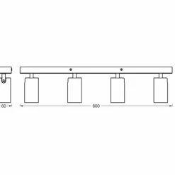 Luminaires Ledvance Spot Plafonnier LED Noir, 4 lumières* Éclairage Led