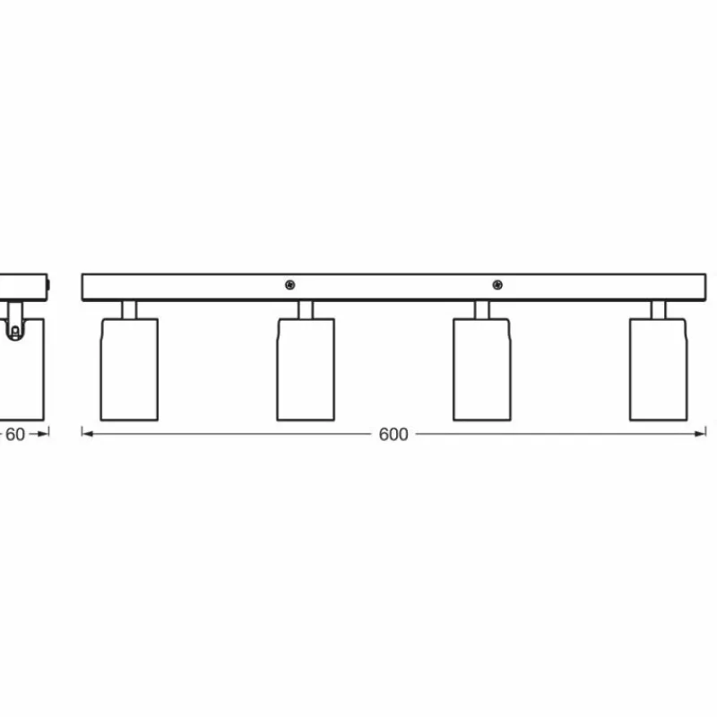 Luminaires Ledvance Spot Plafonnier LED Blanc, 4 lumières* Éclairage Led
