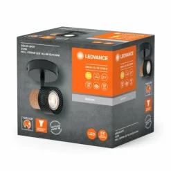 Lampes En Bois-Luminaires Ledvance Spot Plafonnier LED Noir, 1 lumière