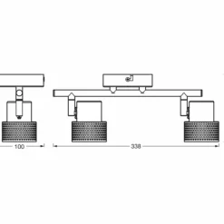 Lampes En Bois-Luminaires Ledvance Spot Plafonnier LED Noir, 2 lumières
