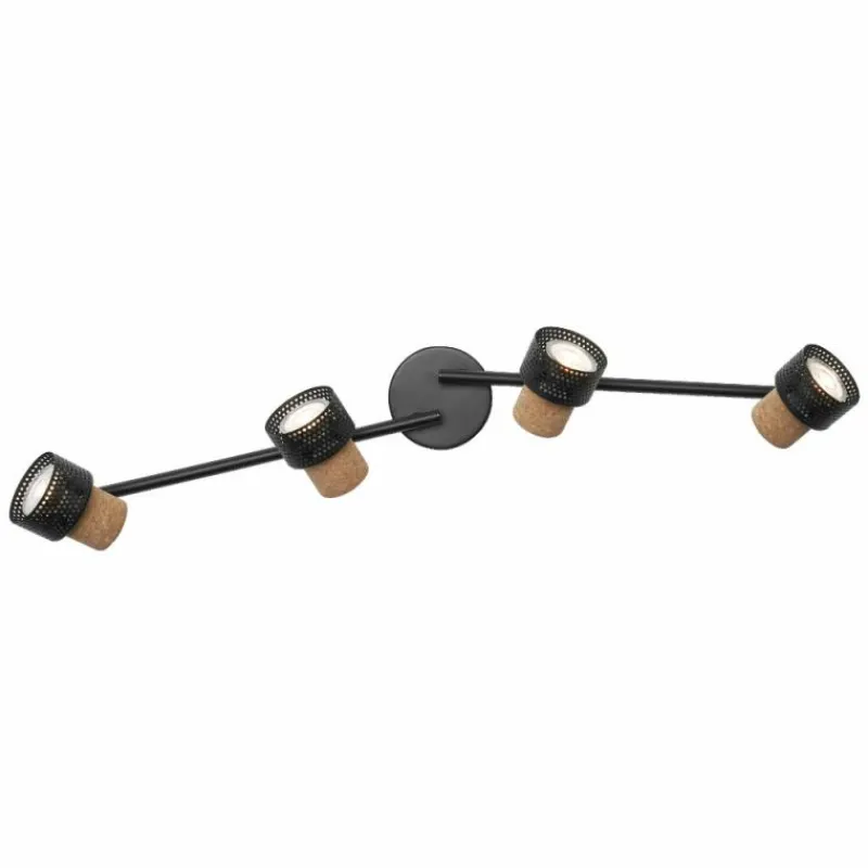 Lampes En Bois-Luminaires Ledvance Spot Plafonnier LED Noir, 4 lumières