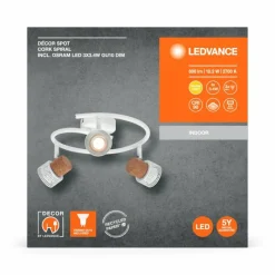 Lampes En Bois-Luminaires Ledvance Spot Plafonnier LED Blanc, 3 lumières