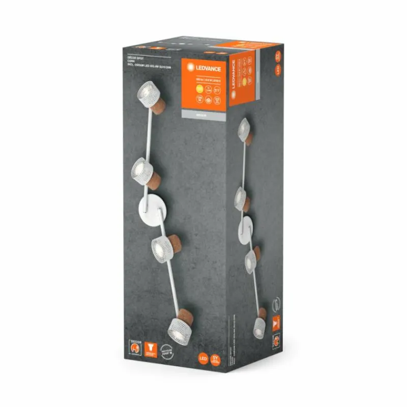 Lampes En Bois-Luminaires Ledvance Spot Plafonnier LED Blanc, 4 lumières