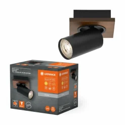 Lampes En Bois-Luminaires Ledvance Spot Plafonnier LED Couleur bois, Noir, 1 lumière