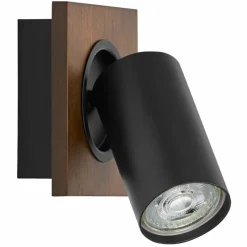 Lampes En Bois-Luminaires Ledvance Spot Plafonnier LED Couleur bois, Noir, 1 lumière