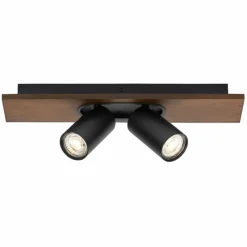 Lampes En Bois-Luminaires Ledvance Spot Plafonnier LED Couleur bois, Noir, 2 lumières