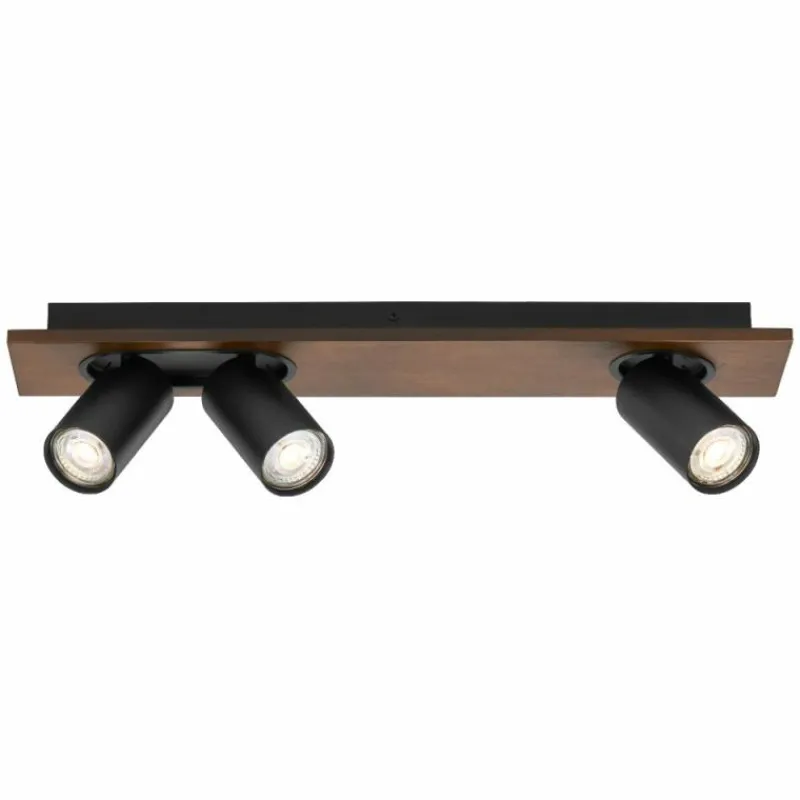Lampes En Bois-Luminaires Ledvance Spot Plafonnier LED Couleur bois, Noir, 3 lumières