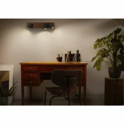 Lampes En Bois-Luminaires Ledvance Spot Plafonnier LED Couleur bois, Noir, 3 lumières