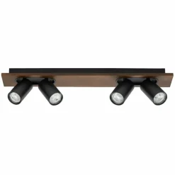 Lampes En Bois-Luminaires Ledvance Spot Plafonnier LED Couleur bois, Noir, 4 lumières
