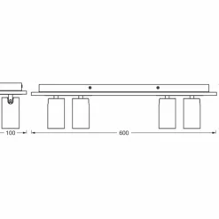 Lampes En Bois-Luminaires Ledvance Spot Plafonnier LED Couleur bois, Noir, 4 lumières