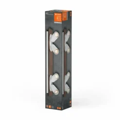 Lampes En Bois-Luminaires Ledvance Spot Plafonnier LED Couleur bois, Blanc, 4 lumières