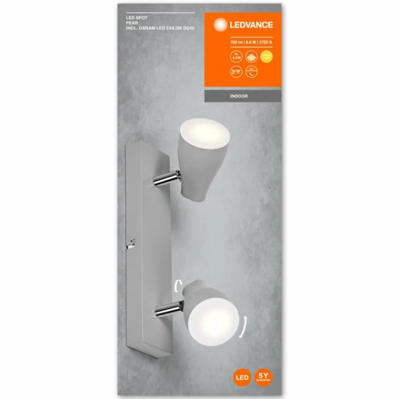 Luminaires Ledvance Spot Plafonnier LED Gris, 2 lumières* Éclairage Led