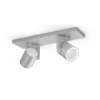 Luminaires Philips Spot pour plafond et mur, kit d'extension Philips Hue Ambiance White & Color Argenta Argenté, 2 lumières, Changeur de couleurs