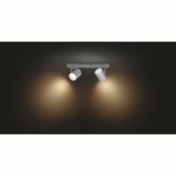Luminaires Philips Spot pour plafond et mur, kit d'extension Philips Hue Ambiance White & Color Argenta Argenté, 2 lumières, Changeur de couleurs